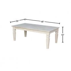 Java 48 in. Unfinished Large Rectangle Wood Coffee Table by International Concepts -International Concepts Sales unfinished international concepts coffee tables ot 60c 40 1000