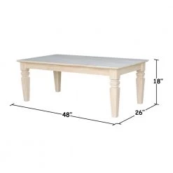 Java 48 in. Unfinished Large Rectangle Wood Coffee Table by International Concepts -International Concepts Sales unfinished international concepts coffee tables ot 60c c3 1000