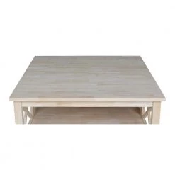Hampton 36 in. Unfinished Medium Square Wood Coffee Table by International Concepts -International Concepts Sales unfinished international concepts coffee tables ot 70sc 1f 1000