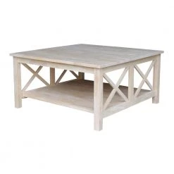 Hampton 36 in. Unfinished Medium Square Wood Coffee Table by International Concepts -International Concepts Sales unfinished international concepts coffee tables ot 70sc 31 1000