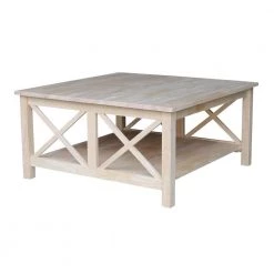 Hampton 36 in. Unfinished Medium Square Wood Coffee Table by International Concepts -International Concepts Sales unfinished international concepts coffee tables ot 70sc c3 1000
