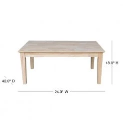 42 in. Unfinished Large Rectangle Wood Coffee Table by International Concepts -International Concepts Sales unfinished international concepts coffee tables ot 9tc 40 1000