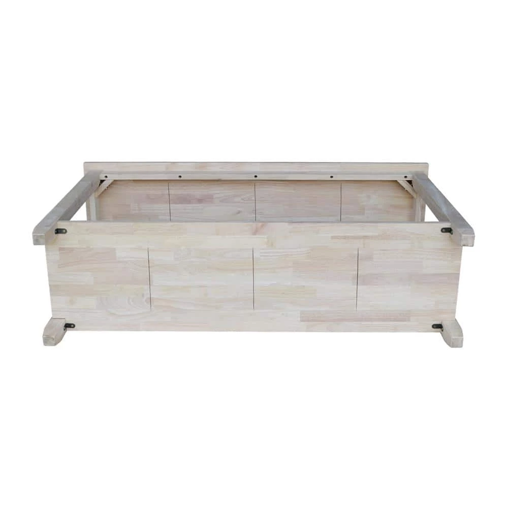 Solano 48 in. Unfinished Standard Rectangle Wood Console Table with Storage by International Concepts 4 Solano 48 in. Unfinished Standard Rectangle Wood Console Table with Storage by International Concepts - Image 4
