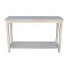 Solano 48 in. Unfinished Standard Rectangle Wood Console Table with Storage by International Concepts