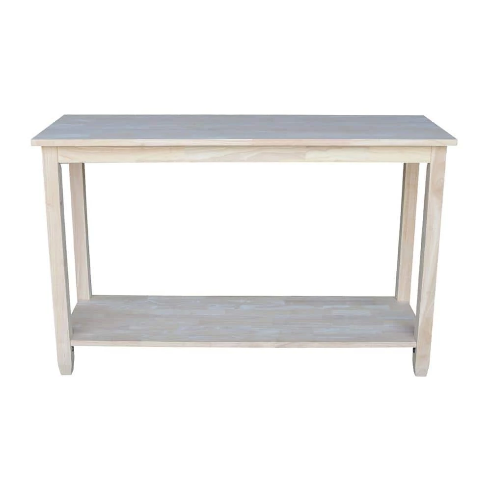 Solano 48 in. Unfinished Standard Rectangle Wood Console Table with Storage by International Concepts 5 Solano 48 in. Unfinished Standard Rectangle Wood Console Table with Storage by International Concepts - Image 5