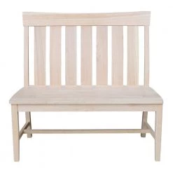 Unfinished Wood 42 in. W x 22.4 in. D x 40.4 in H Ava Bench by International Concepts