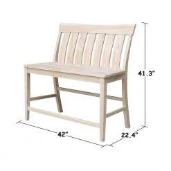 Unfinished Ava 42 in. W Solid Wood Counter-height Bench by International Concepts 13 Unfinished Ava 42 in. W Solid Wood Counter-height Bench by International Concepts -International Concepts Sales unfinished international concepts dining benches be 132 c3 1000