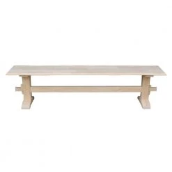 Unfinished 72 in. W Live Edge Trestle Bench by International Concepts