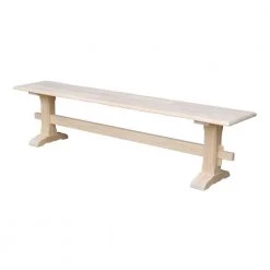 Unfinished 72 in. W Live Edge Trestle Bench by International Concepts 9 Unfinished 72 in. W Live Edge Trestle Bench by International Concepts -International Concepts Sales unfinished international concepts dining benches kbe 7214 c3 1000