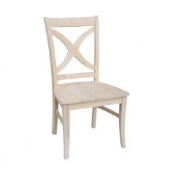 Unfinished Wood X-Back Dining Chair (Set of 2) by International Concepts -International Concepts Sales unfinished international concepts dining chairs c 14p 31 1000