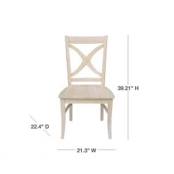 Unfinished Wood X-Back Dining Chair (Set of 2) by International Concepts -International Concepts Sales unfinished international concepts dining chairs c 14p 40 1000