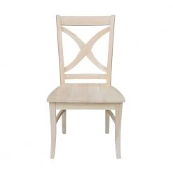 Unfinished Wood X-Back Dining Chair (Set of 2) by International Concepts