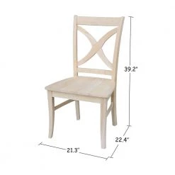 Unfinished Wood X-Back Dining Chair (Set of 2) by International Concepts -International Concepts Sales unfinished international concepts dining chairs c 14p c3 1000