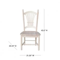 Unfinished Wood Sheaf Back Dining Chair (Set of 2) by International Concepts -International Concepts Sales unfinished international concepts dining chairs c 1602p 40 1000