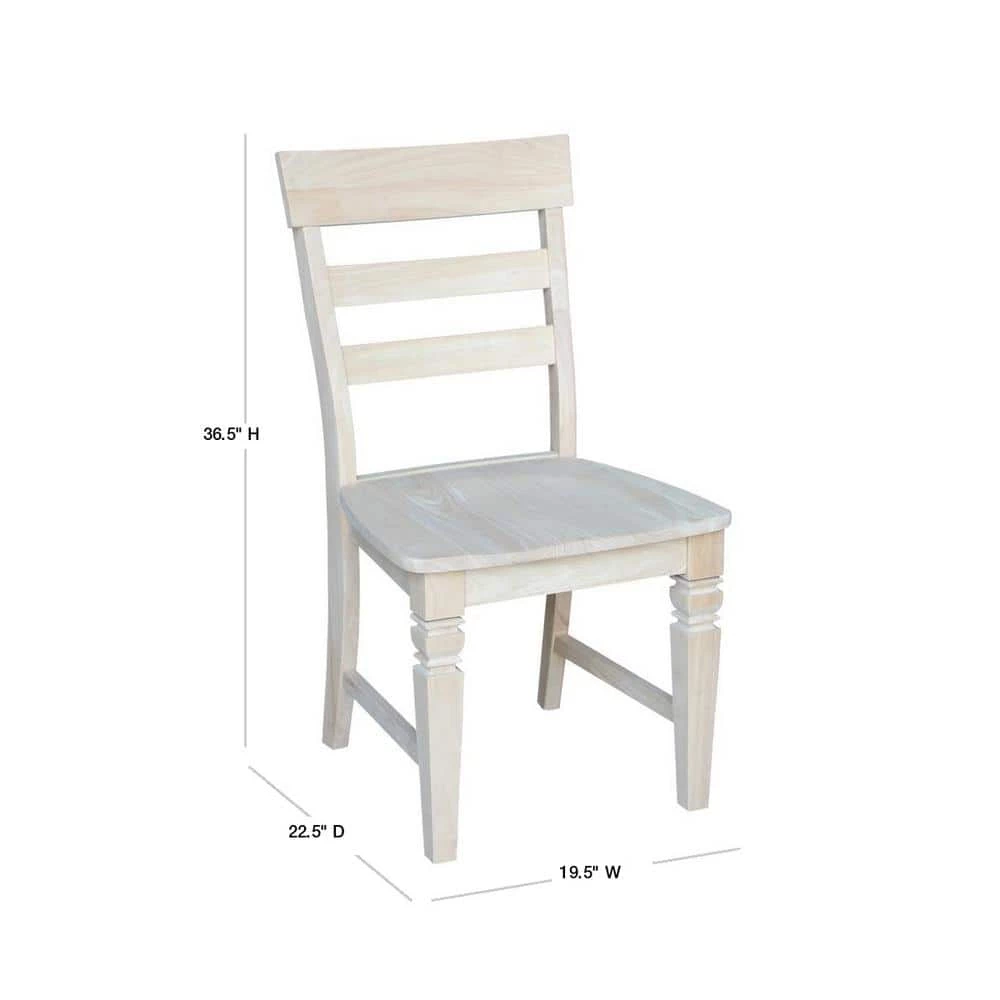 Unfinished Wood Dining Chair (Set of 2) by International Concepts 3 Unfinished Wood Dining Chair (Set of 2) by International Concepts - Image 3