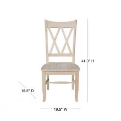 Unfinished Wood Double X-Back Dining Chair (Set of 2) by International Concepts -International Concepts Sales unfinished international concepts dining chairs c 20p 40 1000