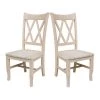 Unfinished Wood Double X-Back Dining Chair (Set of 2) by International Concepts