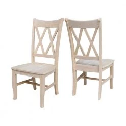 Unfinished Wood Double X-Back Dining Chair (Set of 2) by International Concepts -International Concepts Sales unfinished international concepts dining chairs c 20p c3 1000