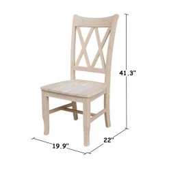 Unfinished Wood Double X-Back Dining Chair (Set of 2) by International Concepts -International Concepts Sales unfinished international concepts dining chairs c 20p fa 1000