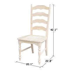 Maine Unfinished Wood Ladder Back Dining Chair (Set of 2) by International Concepts -International Concepts Sales unfinished international concepts dining chairs c 2170p 4f 1000