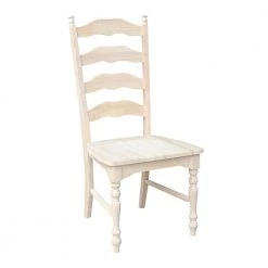 Maine Unfinished Wood Ladder Back Dining Chair (Set of 2) by International Concepts