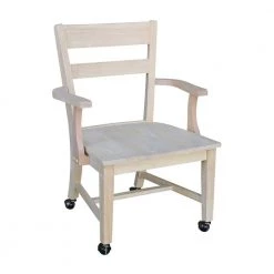 Unfinished Wood Mobile Dining Chair by International Concepts