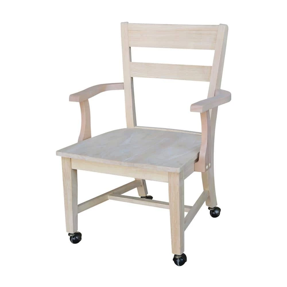 Unfinished Wood Mobile Dining Chair by International Concepts 10 Unfinished Wood Mobile Dining Chair by International Concepts - Image 10
