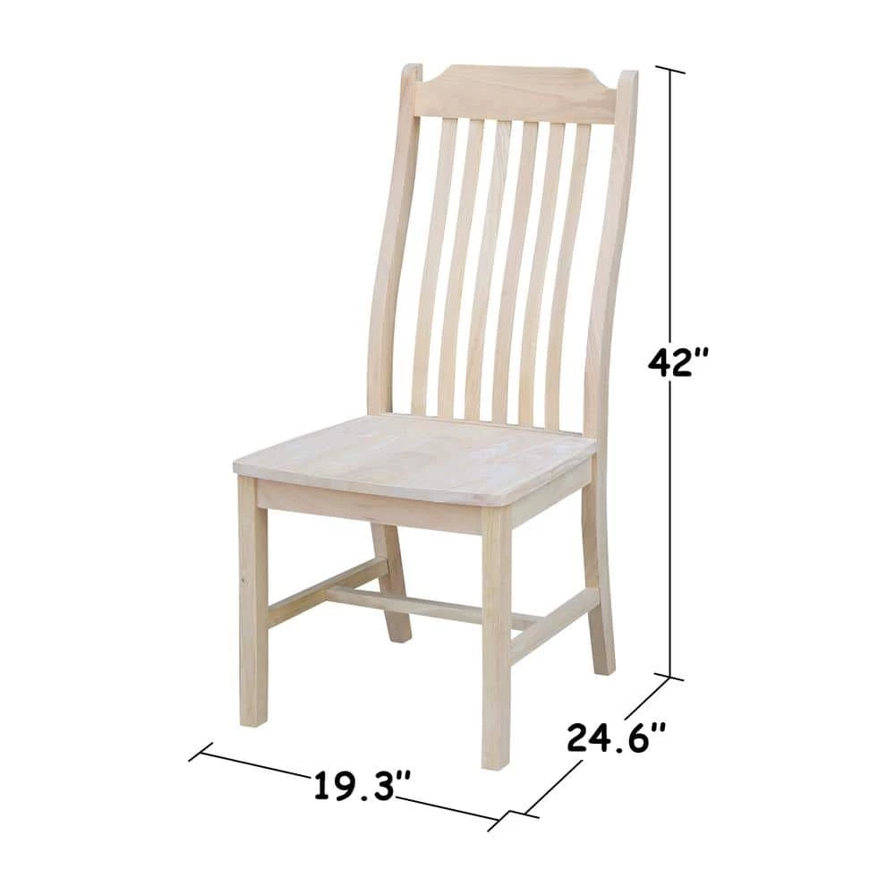 Unfinished Wood Steam Bent Mission Dining Chair (Set of 2) by International Concepts 6 Unfinished Wood Steam Bent Mission Dining Chair (Set of 2) by International Concepts - Image 6