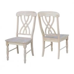 Unfinished Wood Lattice Back Dining Chair (Set of 2) by International Concepts -International Concepts Sales unfinished international concepts dining chairs c 390p 31 1000