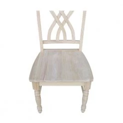 Unfinished Wood Lattice Back Dining Chair (Set of 2) by International Concepts -International Concepts Sales unfinished international concepts dining chairs c 390p 4f 1000