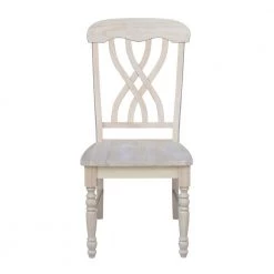 Unfinished Wood Lattice Back Dining Chair (Set of 2) by International Concepts