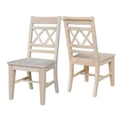 Canyon Unfinished Wood Double X-Back Dining Chair (Set of 2) by International Concepts -International Concepts Sales unfinished international concepts dining chairs c 47p 1f 1000