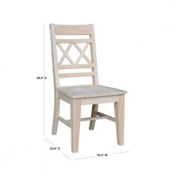 Canyon Unfinished Wood Double X-Back Dining Chair (Set of 2) by International Concepts -International Concepts Sales unfinished international concepts dining chairs c 47p 40 1000