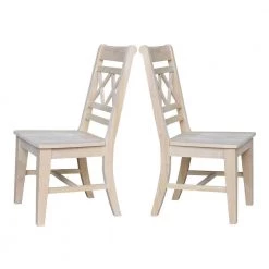 Canyon Unfinished Wood Double X-Back Dining Chair (Set of 2) by International Concepts -International Concepts Sales unfinished international concepts dining chairs c 47p 44 1000