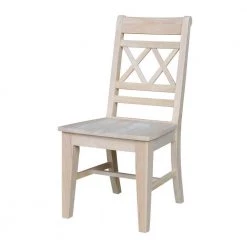 Canyon Unfinished Wood Double X-Back Dining Chair (Set of 2) by International Concepts -International Concepts Sales unfinished international concepts dining chairs c 47p 4f 1000