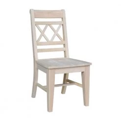 Canyon Unfinished Wood Double X-Back Dining Chair (Set of 2) by International Concepts