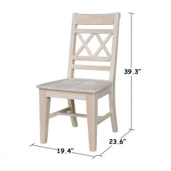Canyon Unfinished Wood Double X-Back Dining Chair (Set of 2) by International Concepts -International Concepts Sales unfinished international concepts dining chairs c 47p c3 1000