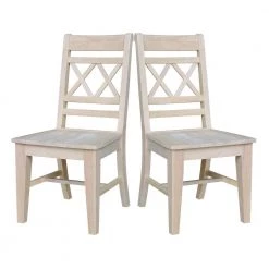 Canyon Unfinished Wood Double X-Back Dining Chair (Set of 2) by International Concepts -International Concepts Sales unfinished international concepts dining chairs c 47p fa 1000
