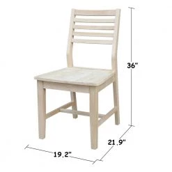 Mid-Century Modern Slat Back Unfinished Dining Chair (Set of 2) by International Concepts -International Concepts Sales unfinished international concepts dining chairs c 4p c3 1000