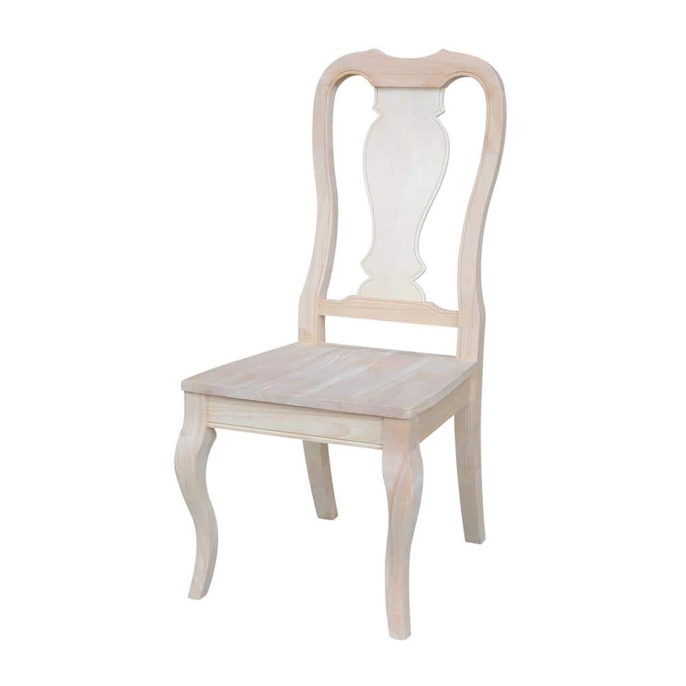 Unfinished Solid Wood Queen Anne Dining Side Chair (Set of 2) by International Concepts 6 Unfinished Solid Wood Queen Anne Dining Side Chair (Set of 2) by International Concepts - Image 6