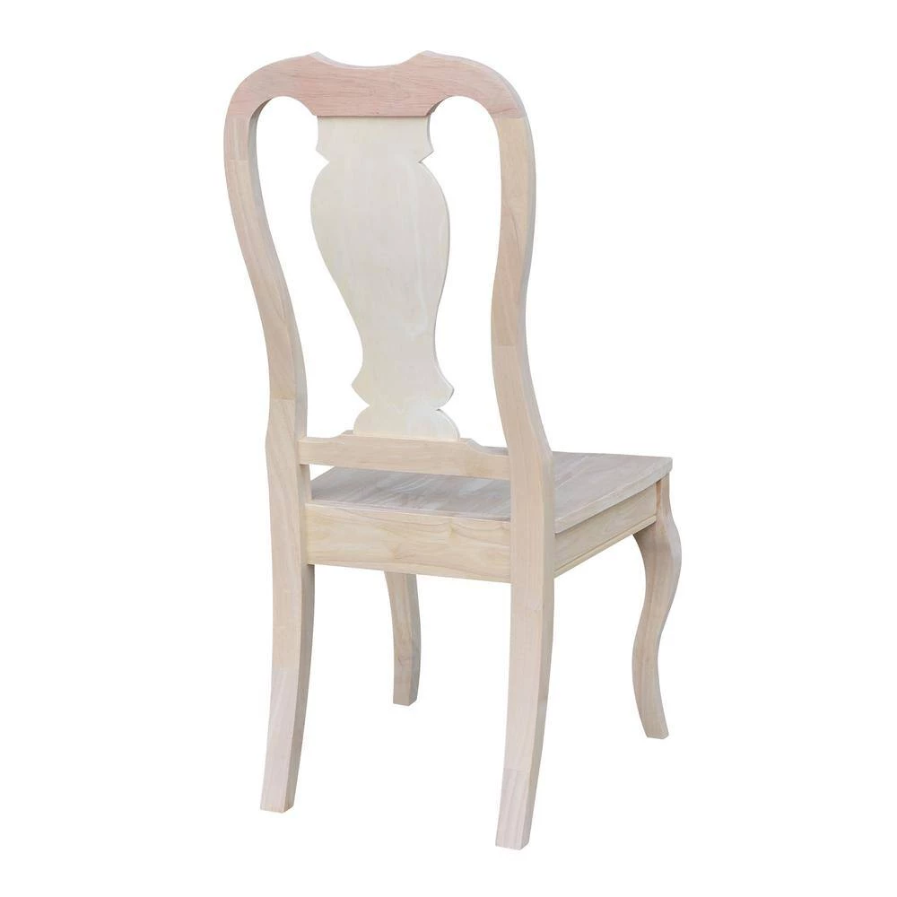 Unfinished Solid Wood Queen Anne Dining Side Chair (Set of 2) by International Concepts 4 Unfinished Solid Wood Queen Anne Dining Side Chair (Set of 2) by International Concepts - Image 4