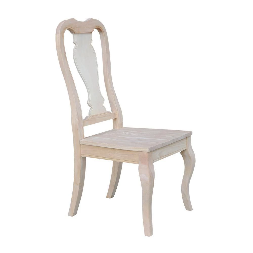 Unfinished Solid Wood Queen Anne Dining Side Chair (Set of 2) by International Concepts 2 Unfinished Solid Wood Queen Anne Dining Side Chair (Set of 2) by International Concepts - Image 2