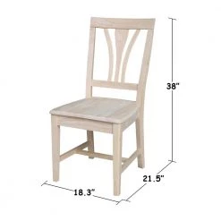 Unfinished Wood Fan Back Dining Chair (Set of 2) by International Concepts -International Concepts Sales unfinished international concepts dining chairs c 918p 4f 1000