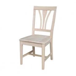 Unfinished Wood Fan Back Dining Chair (Set of 2) by International Concepts -International Concepts Sales unfinished international concepts dining chairs c 918p 76 1000