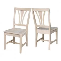 Unfinished Wood Fan Back Dining Chair (Set of 2) by International Concepts -International Concepts Sales unfinished international concepts dining chairs c 918p fa 1000
