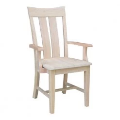 Ready to Finish Unfinished Solid Wood Ava Dining Arm Chair by International Concepts -International Concepts Sales unfinished international concepts dining chairs ci 13a 31 1000