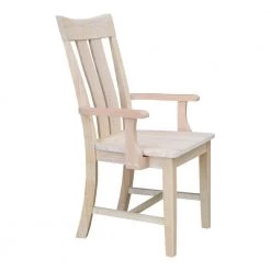 Ready to Finish Unfinished Solid Wood Ava Dining Arm Chair by International Concepts -International Concepts Sales unfinished international concepts dining chairs ci 13a 44 1000