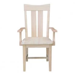 Ready to Finish Unfinished Solid Wood Ava Dining Arm Chair by International Concepts