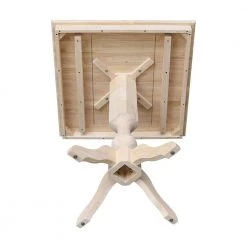 5 PC Set - Unfinished Solid Wood 36 in. Square Bar Height Pedestal Table with 4 side Stools by International Concepts -International Concepts Sales unfinished international concepts dining room sets k 3636tp 11b s103 4 1d 1000