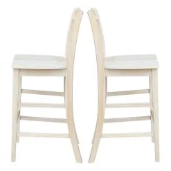 5 PC Set - Unfinished Solid Wood 36 in. Square Bar Height Pedestal Table with 4 side Stools by International Concepts -International Concepts Sales unfinished international concepts dining room sets k 3636tp 11b s103 4 44 1000